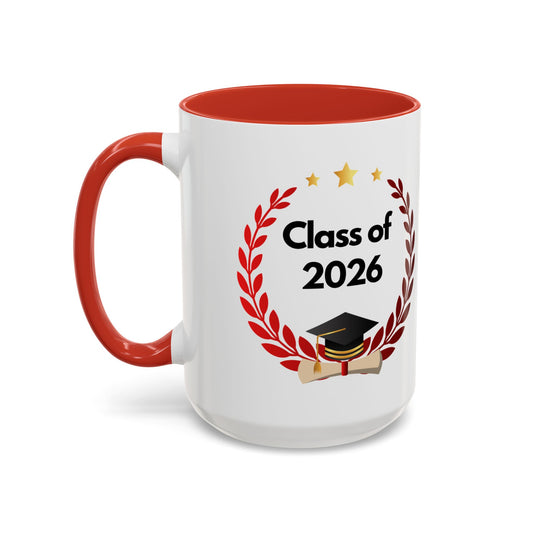 Graduation Class of 2026 Accent Coffee Mug – Personalized Grad Gift