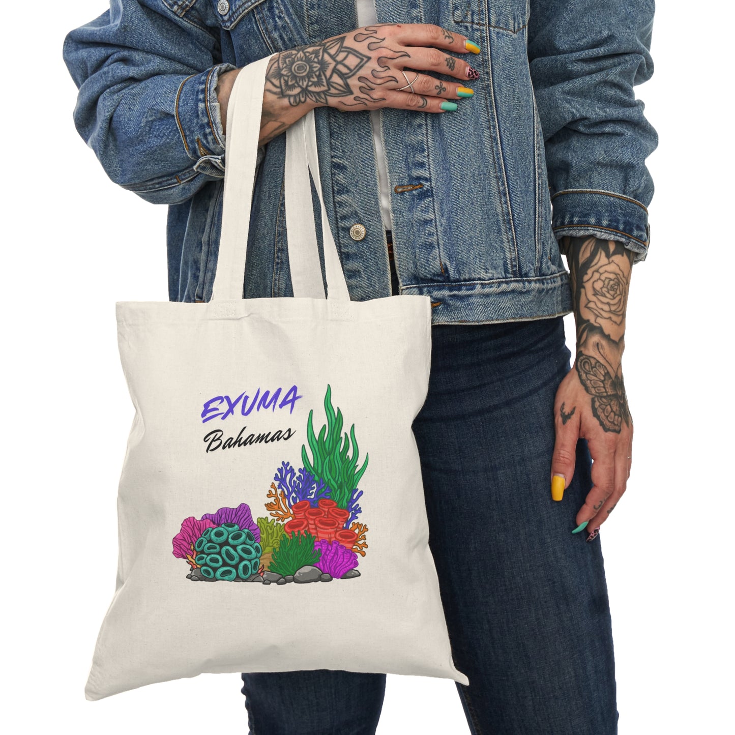 Exuma Bahamas Coral Reef Tote Bag – Natural Beach Market Bag